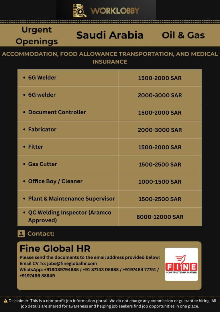 Urgent Opening for Saudi Arabia – 2025