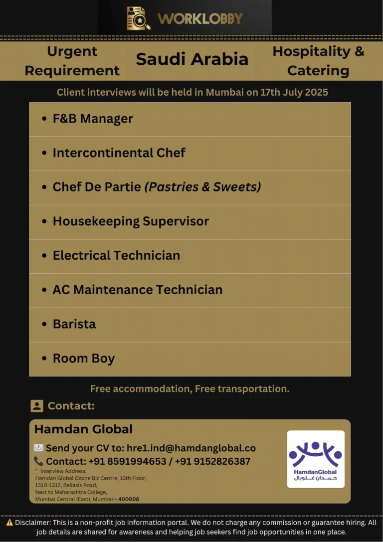 🌟 Hotel & Resort Jobs in KSA – Hiring Now for Leading Hospitality Brand