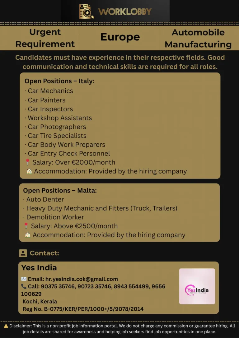 Hiring Now: Italy and Malta Automotive Jobs โ 2025 Opportunities