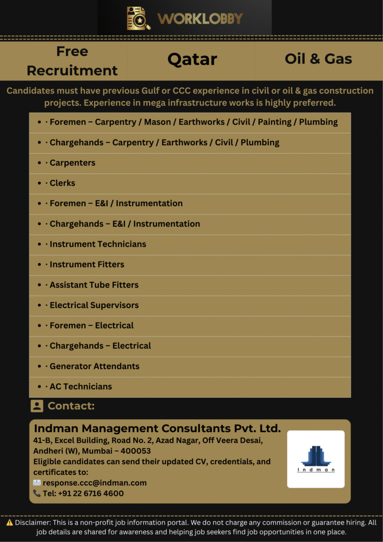 🛠️ Oil and Gas Construction Jobs in Qatar – Apply Now!