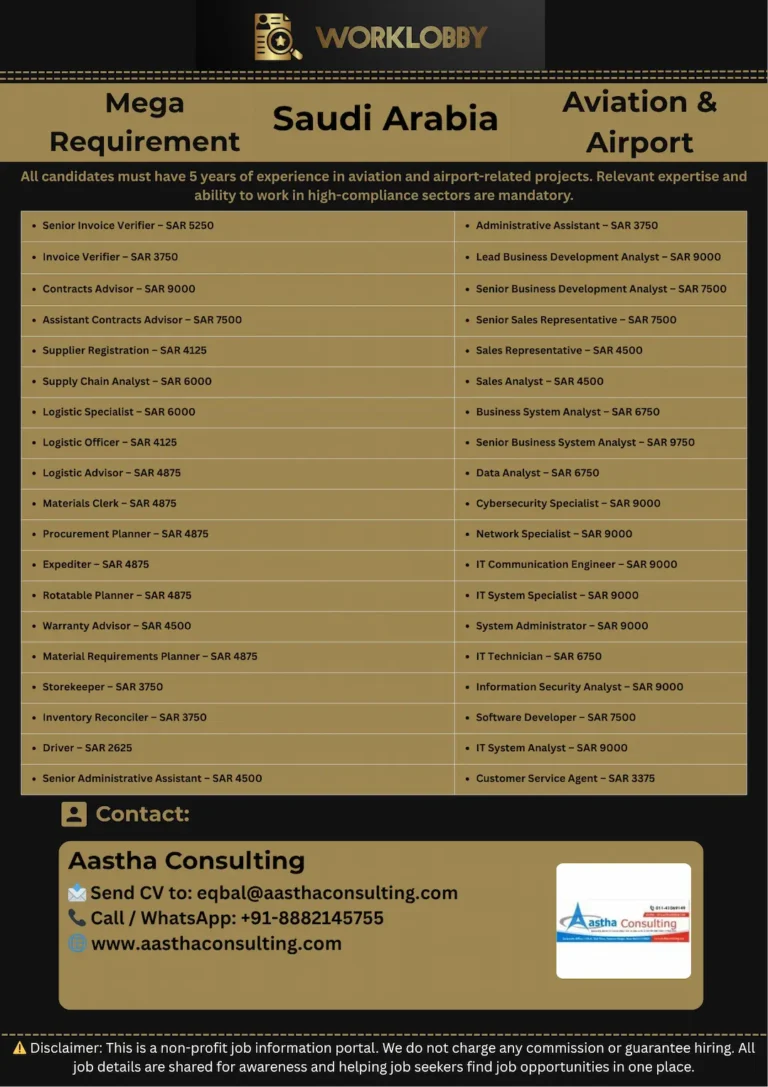 🛫 Saudi Airport Project Jobs – Apply Now