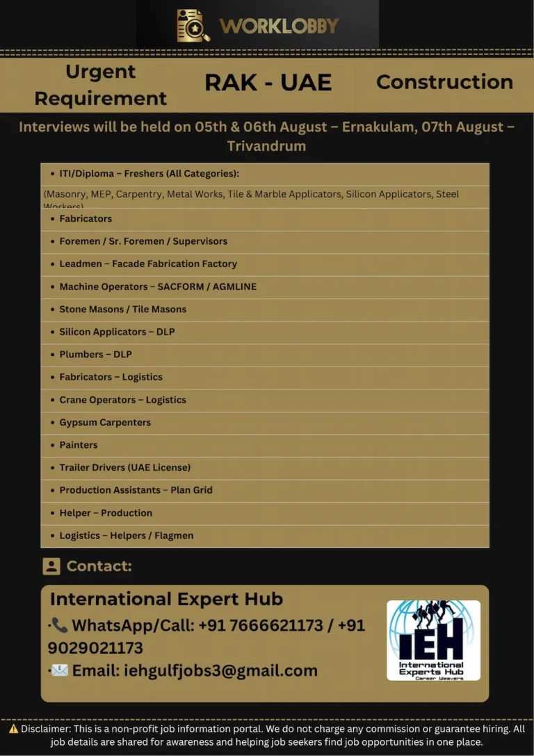 Sobha Modular UAE Jobs – Final Client Interviews in Kerala