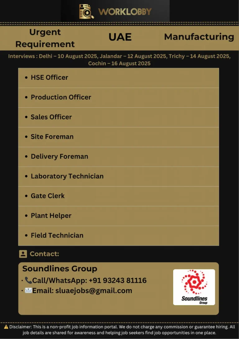 Precast & Readymix Division Hiring for UAE