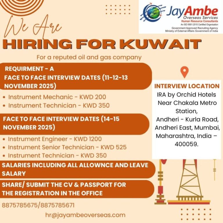 Instrument Jobs in Kuwait – Instrument Mechanic, Technician, and Engineer