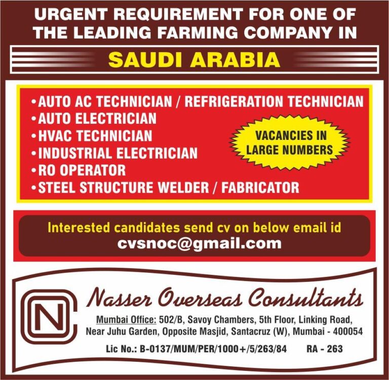 Farming Jobs in Gulf Countries – Large Number of Positions