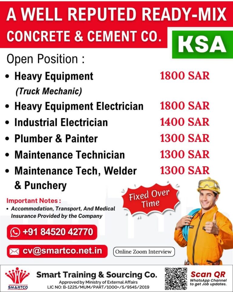 Heavy Equipment Jobs in Gulf – Truck Mechanic, Electrician, Plumber, Painter, Maintenance Technician