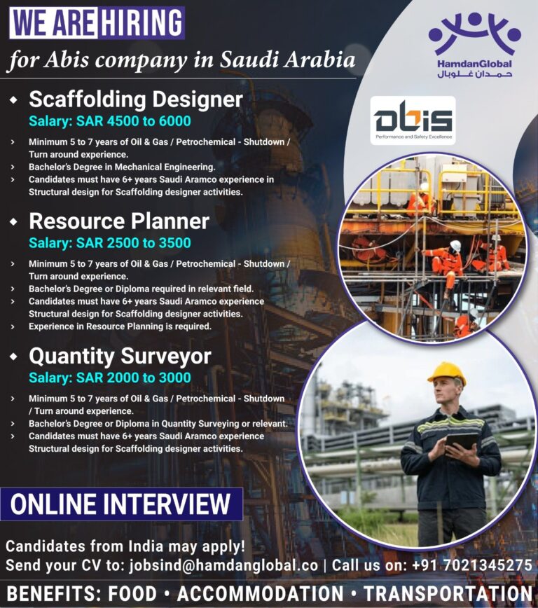 Scaffolding Designer Jobs in Saudi Arabia – HamdanGlobal