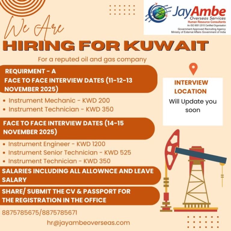 Instrument Jobs in Kuwait – Oil and Gas Opportunities