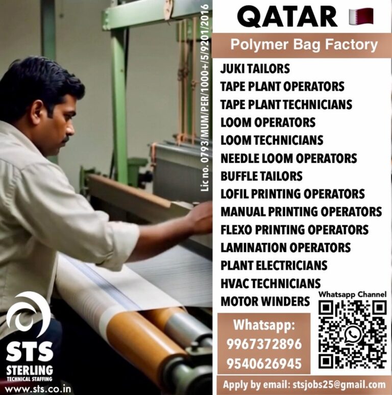 Factory Jobs in Qatar – Multiple Positions