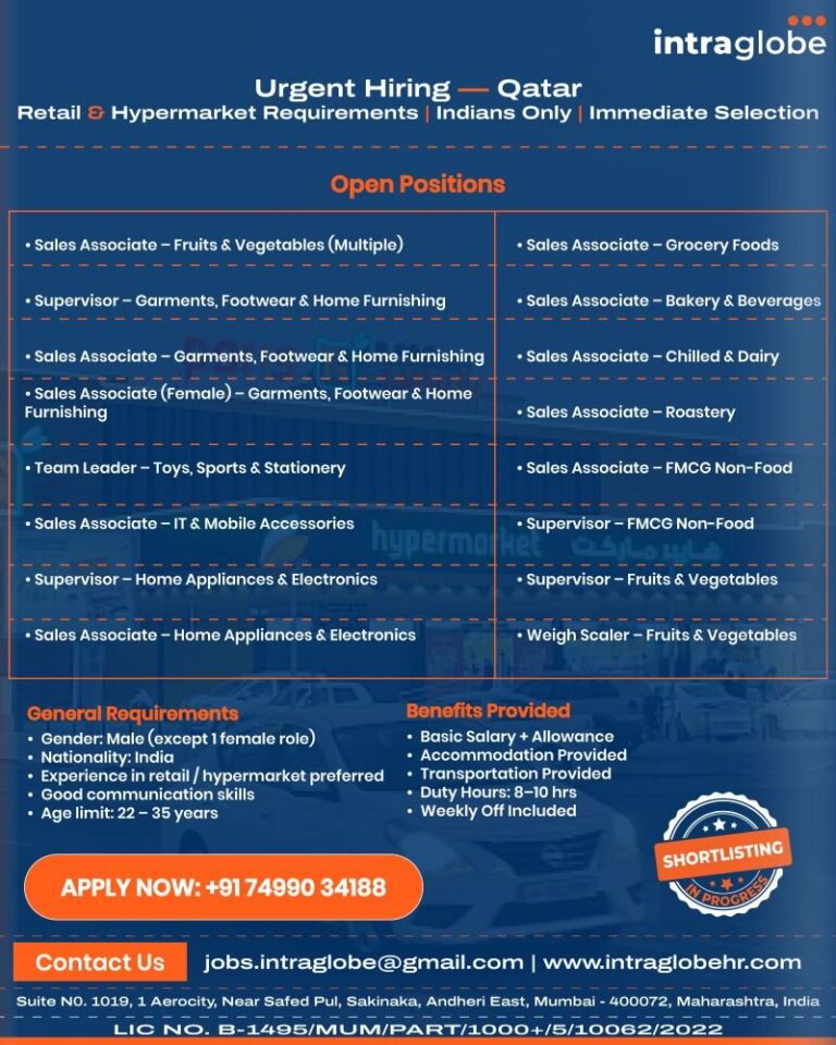 Sales and Retail Jobs in Qatar – Multiple Positions