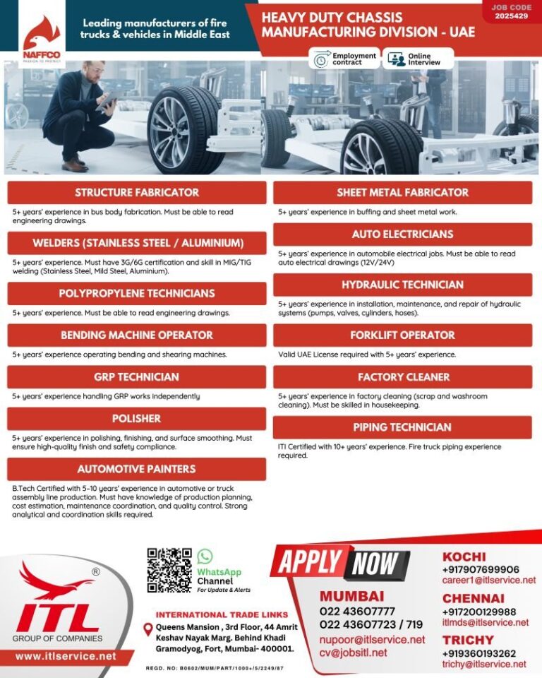 Bus Body Fabrication Jobs in Middle East – Fire Truck Manufacturers