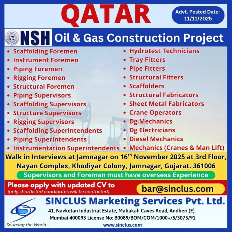 Oil & Gas Construction Jobs in Gulf – Scaffolding, Piping, and Rigging Positions
