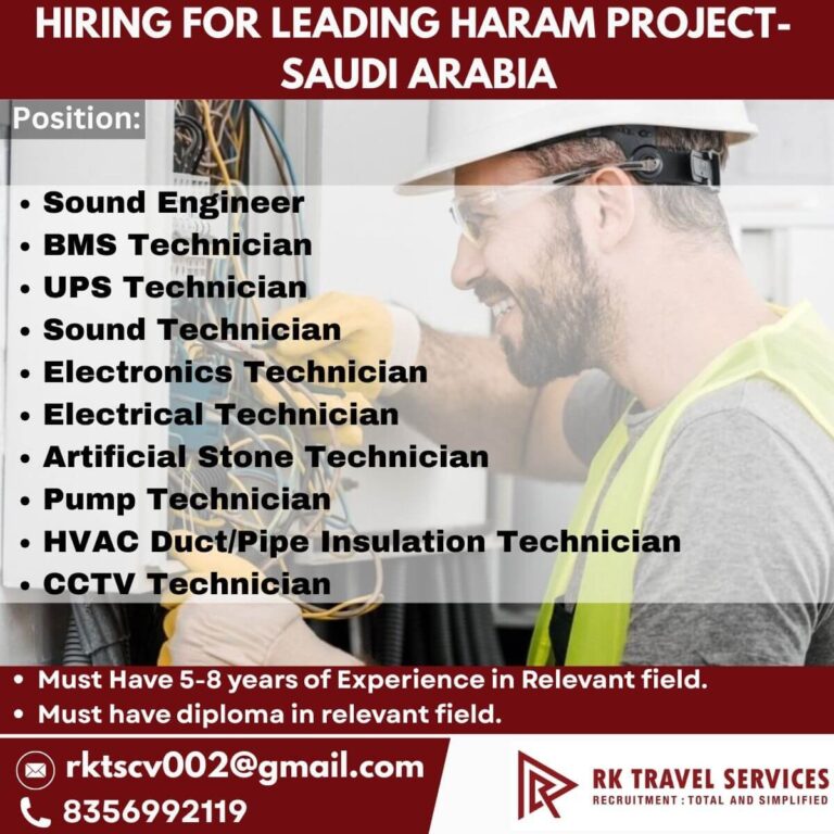 Sound Engineer Jobs in Saudi Arabia – Multiple Positions