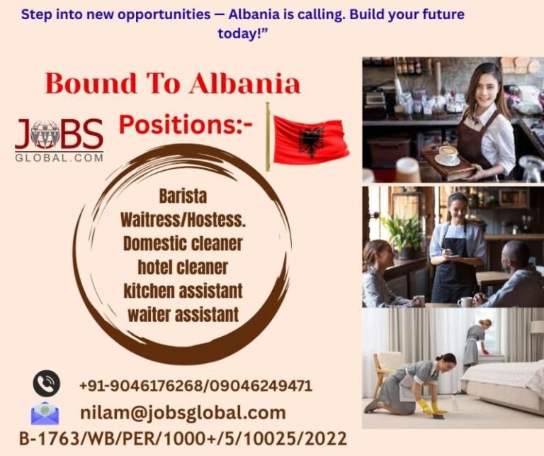 Barista Jobs in Gulf – Waitress/Hostess, Domestic Cleaner, Hotel Cleaner, Kitchen Assistant, Waiter Assistant