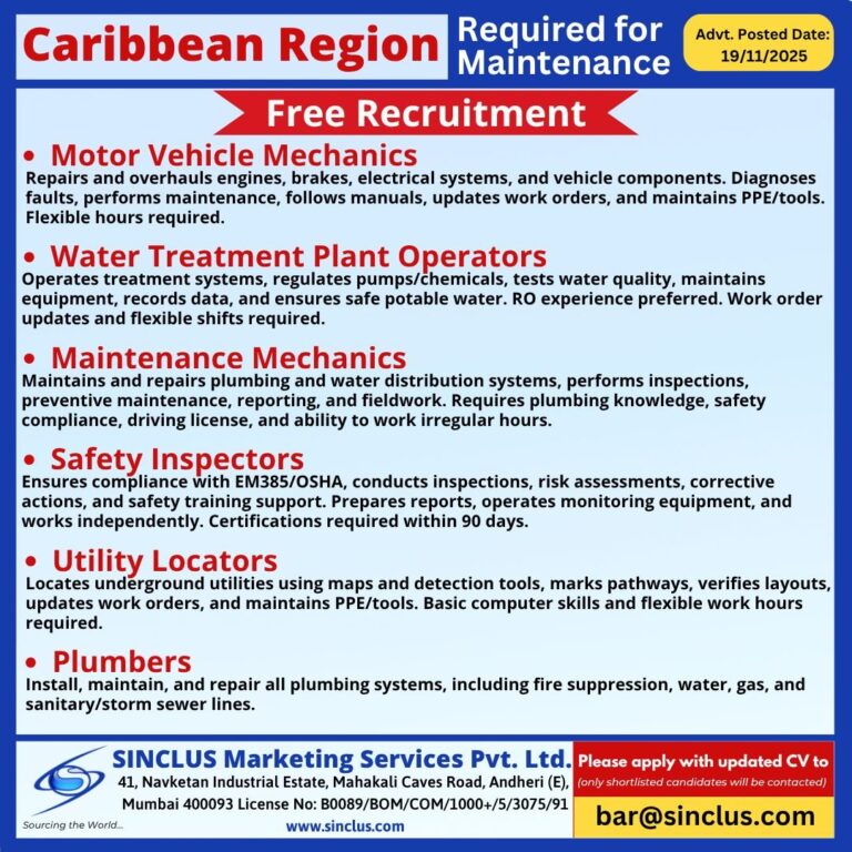 Motor Vehicle Mechanic Jobs in Caribbean Region – Multiple Positions