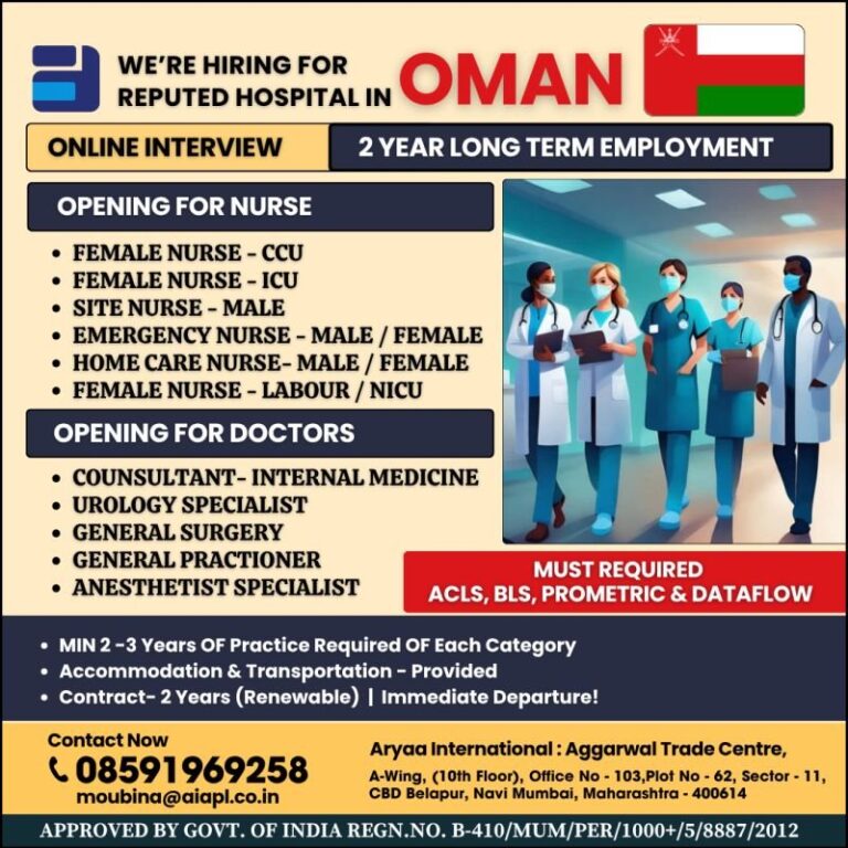 Nurse and Doctor Jobs in Gulf – Female Nurse, Doctor, Specialist
