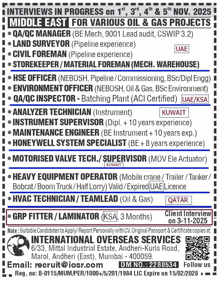Oil and Gas Jobs in Gulf Countries – Various Positions