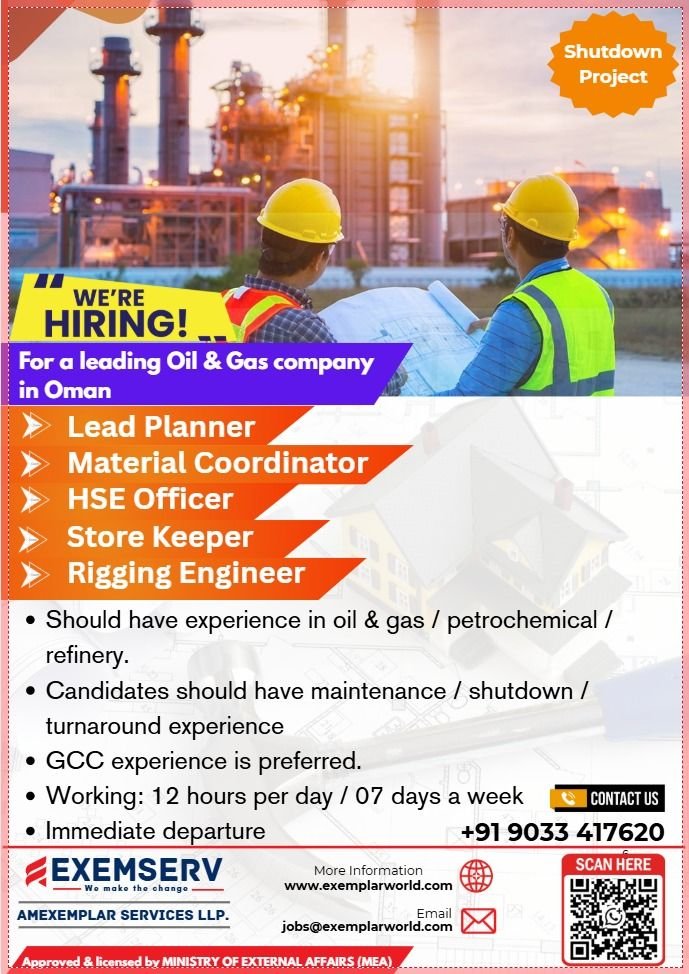 Oil and Gas Jobs in Oman – Maintenance and Shutdown