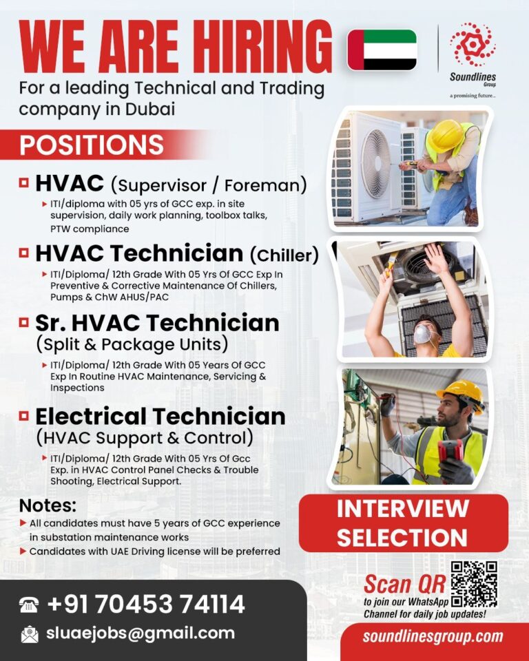 HVAC Jobs in United Arab Emirates – Technical and Trading Company