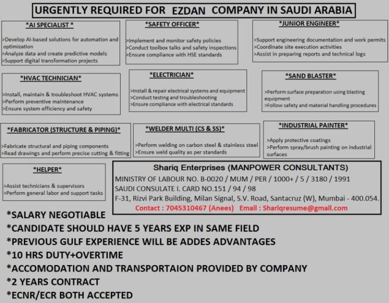 Safety Officer Jobs in Gulf – Multiple Positions