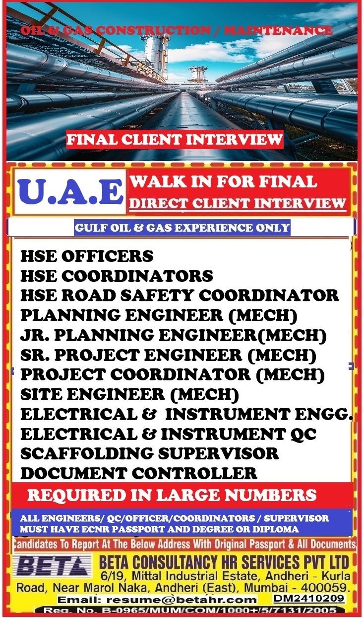 HSE and Engineering Jobs in Gulf – HSE Officers, Engineers, and Coordinators