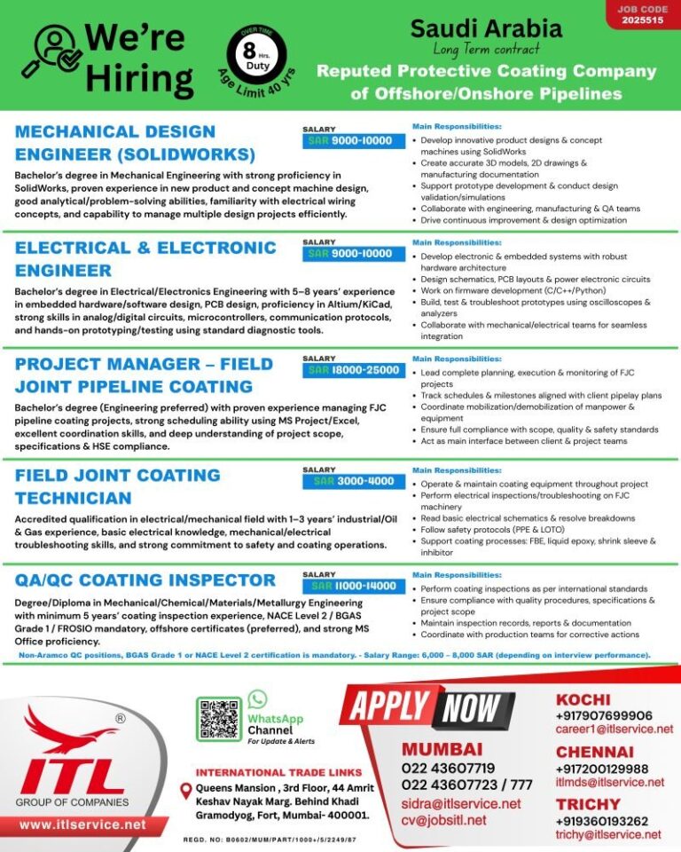 Engineering and Coating Jobs in Gulf – Multiple Positions
