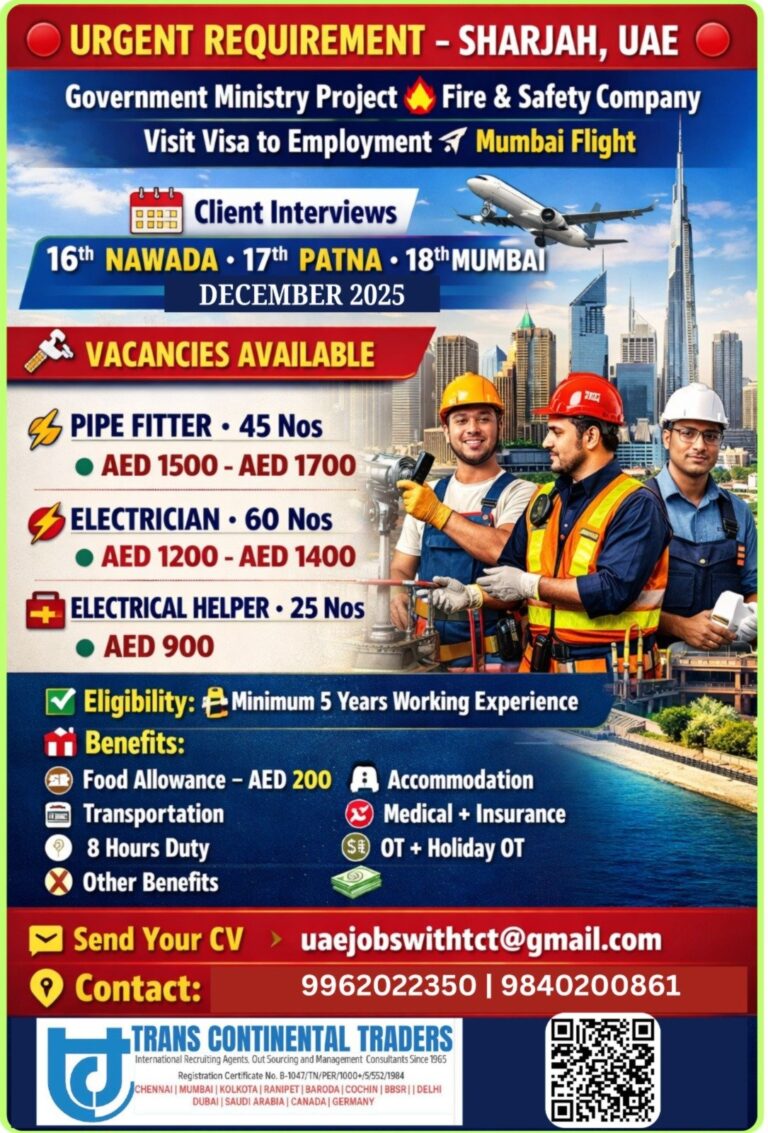Fire & Safety Jobs in UAE – 130 Positions