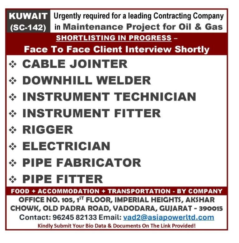 CABLE JOINTER Jobs in Gulf – Oil & Gas Maintenance Project