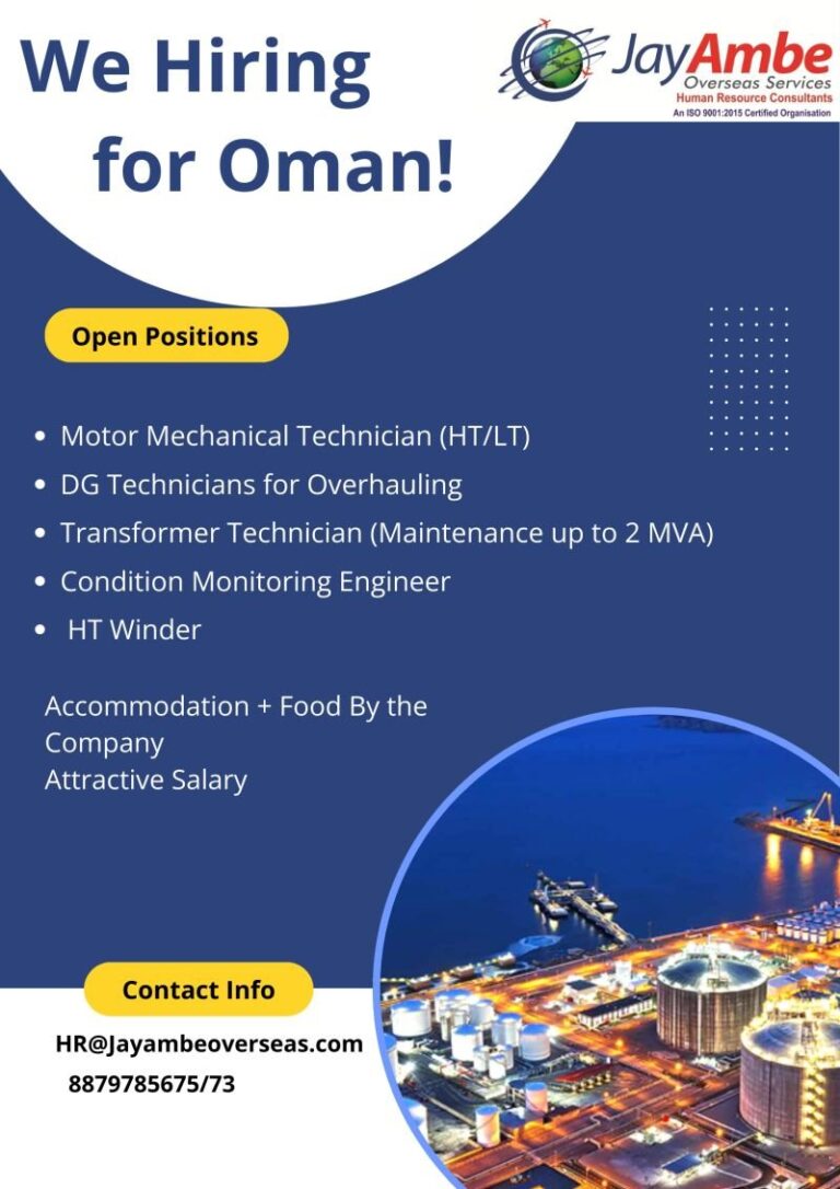 Motor Mechanical Technician Jobs in Oman – Multiple Positions