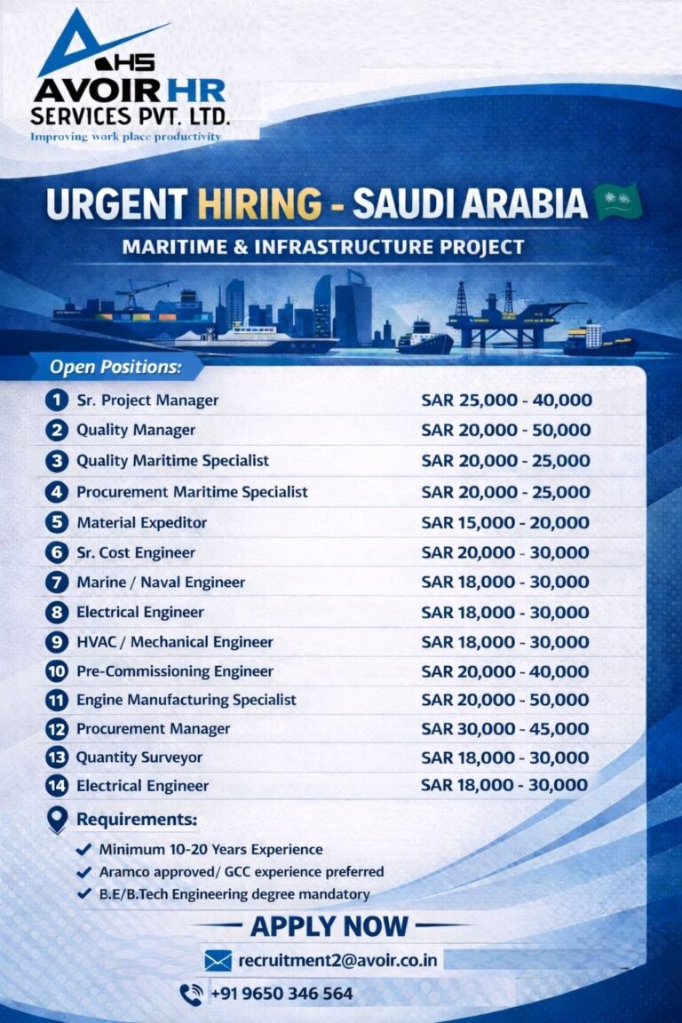 Project Management and Engineering Jobs in Saudi Arabia – Maritime & Infrastructure Project