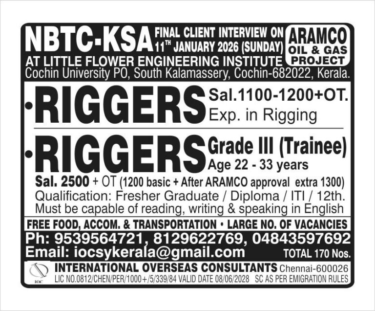Rigger Jobs in Saudi Arabia – Aramco