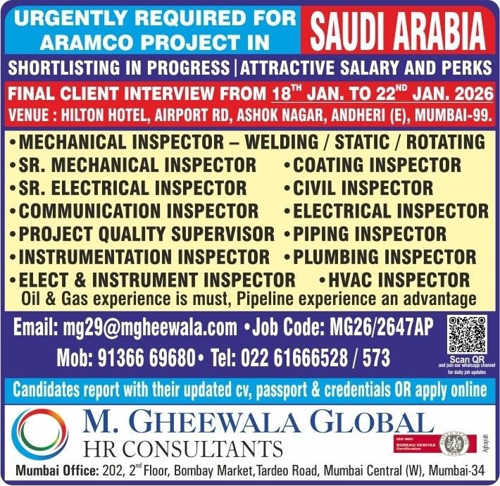 Mechanical Inspector Jobs in Vietnam – Aramco Project