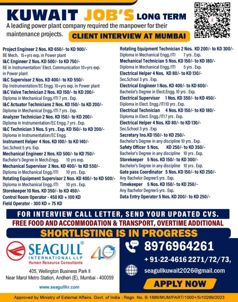 Project Engineer Jobs in Kuwait – Multiple Positions