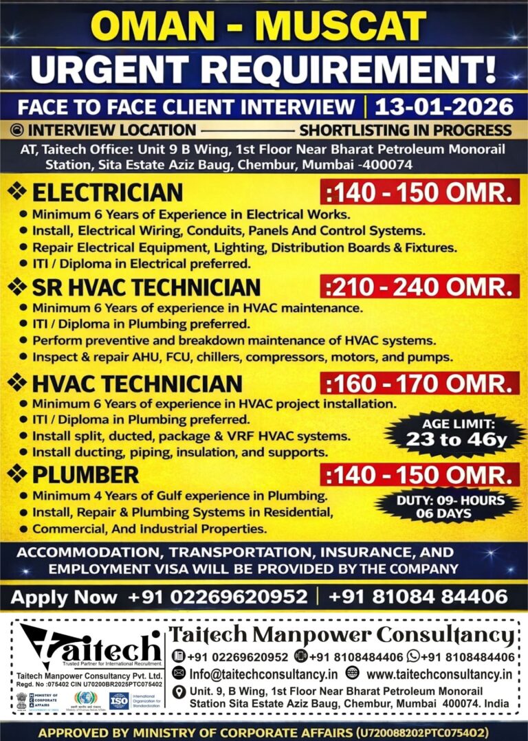 Electrical and HVAC Jobs in Gulf – Technician Positions