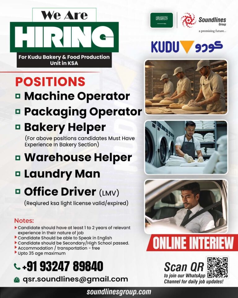 Machine Operator Jobs in Saudi Arabia – Bakery and Food Production