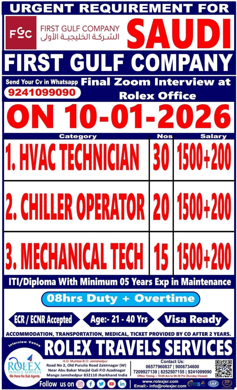 Maintenance Jobs in Gulf – Technician