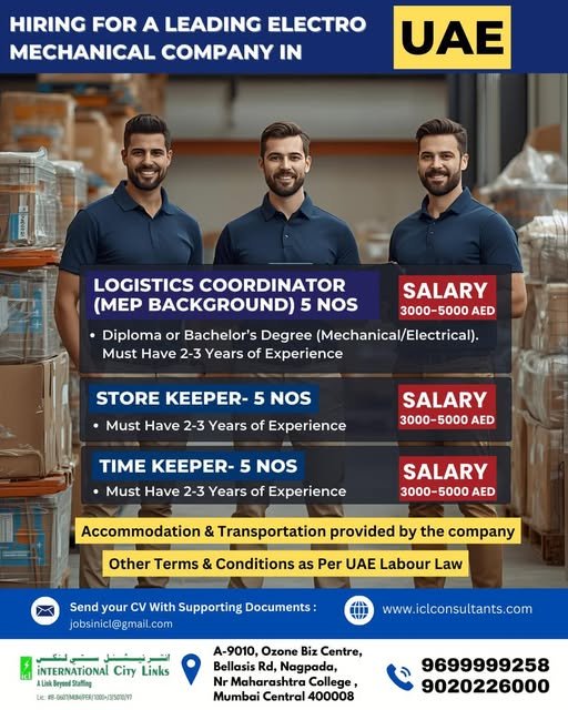 Logistics Coordinator Jobs in UAE – Multiple Positions