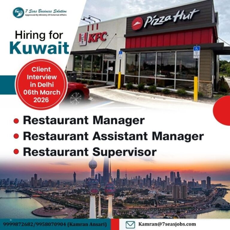 Restaurant Jobs in India – Restaurant Manager, Restaurant Assistant Manager, Restaurant Supervisor