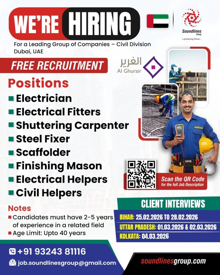 Electrician and Other Jobs in UAE – Multiple Positions