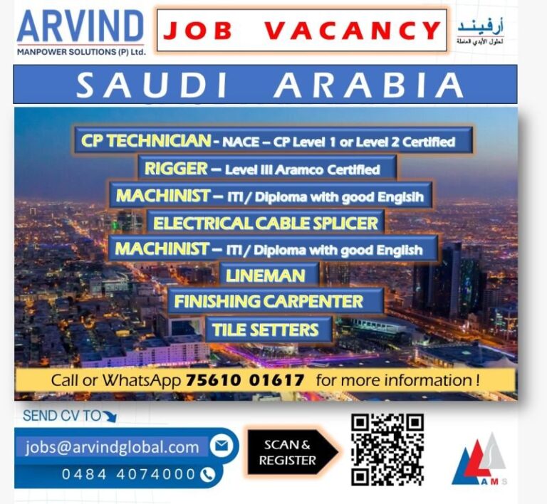Technician and Trades Jobs in Saudi Arabia – Aramco Certified