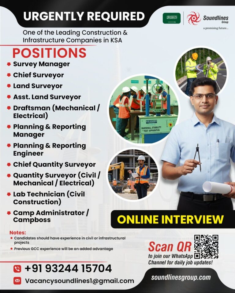 Construction Jobs in Saudi Arabia – Survey, Planning, and Infrastructure Positions