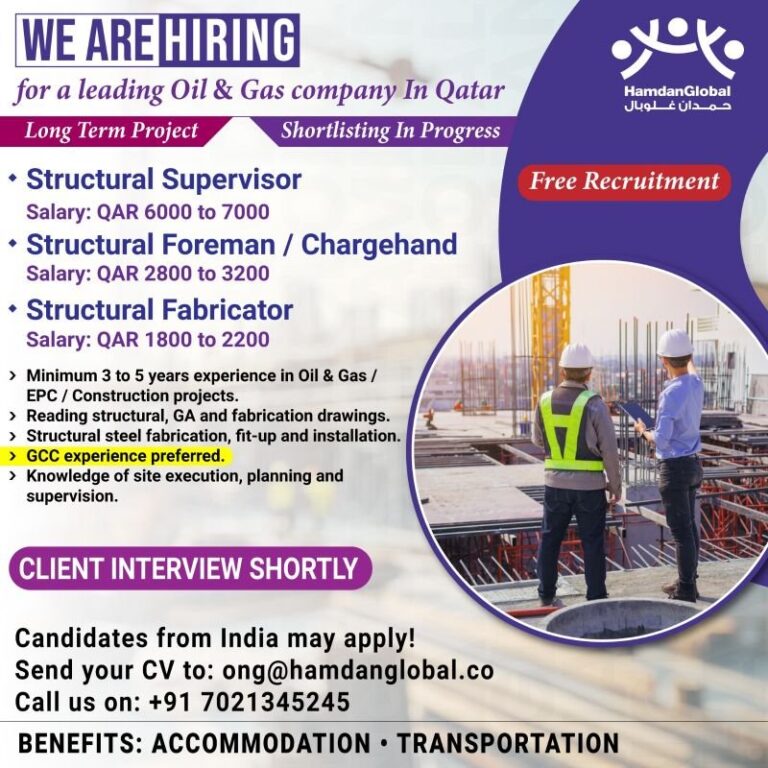 Structural Jobs in Qatar – Oil & Gas Industry